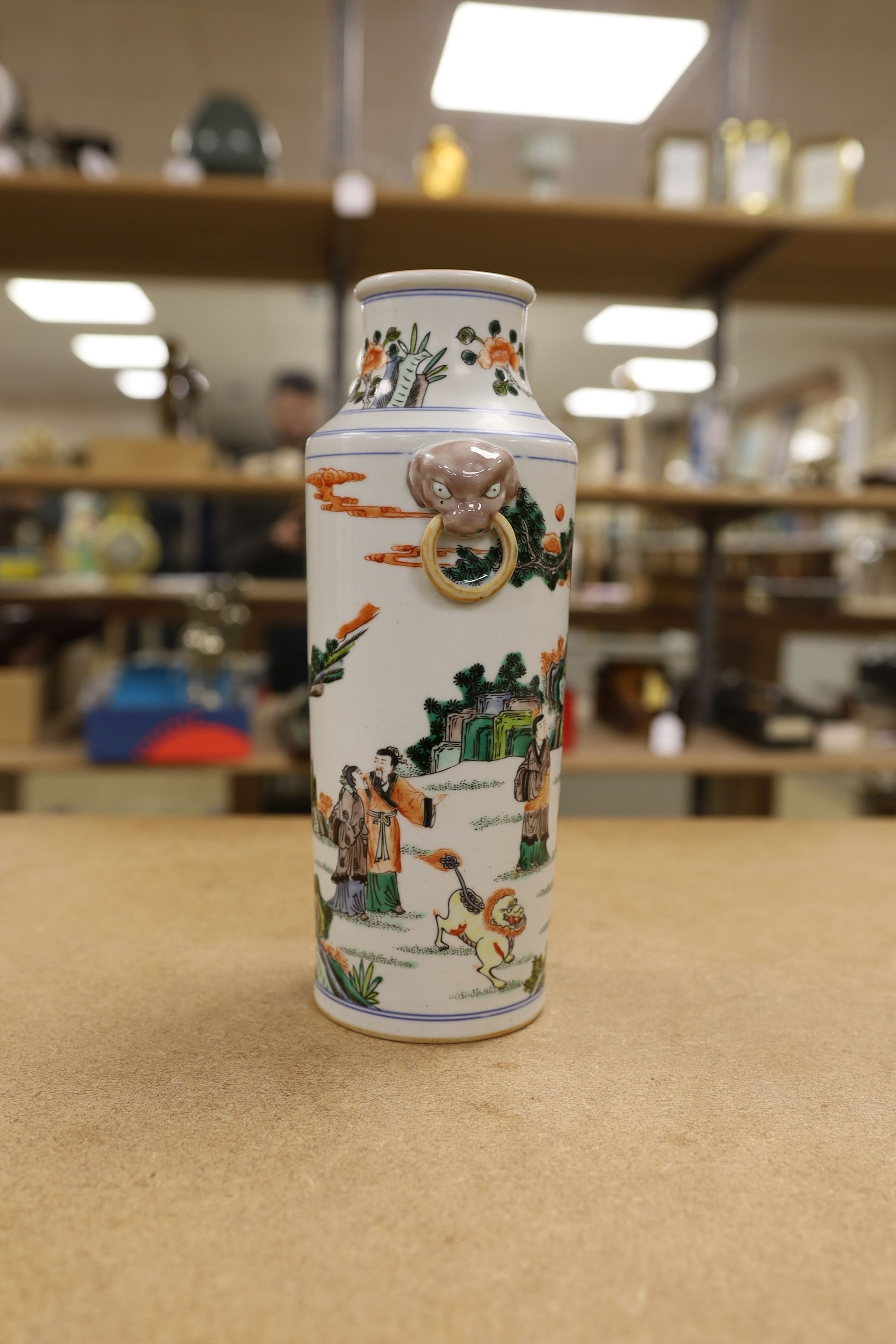 Three Chinese porcelain vases, tallest 26cm